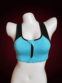 Zip-Front Racerback Sports Bra – High Support Color Block Athletic Bra