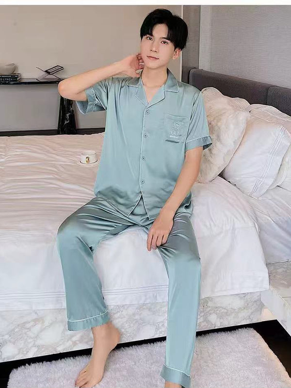 Ocean Mist Satin Men’s Pajama Set