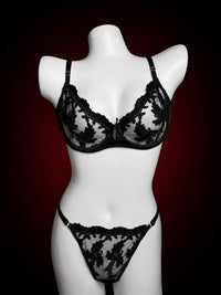 Crimson Bloom Lace Set