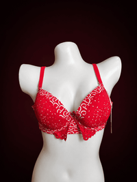 Monogram Print Padded Push-Up Bra & Panty Set – Matching Lingerie Set