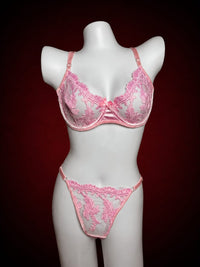 Crimson Bloom Lace Set