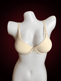 Smooth Molded Cup T-Shirt Bra – Underwired Everyday Bra with Lace Trim Detail