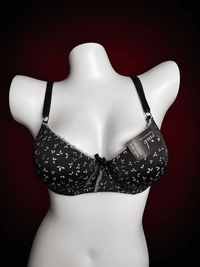 Ditsy Leaf Print Underwired Bra – Lace Trim Demi Cup Everyday Bra
