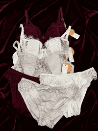 Eyelash Lace Underwired Bra & Panty Set – Sheer Lace Lingerie Set