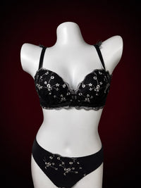 Crimson Bloom Lace Lingerie Set