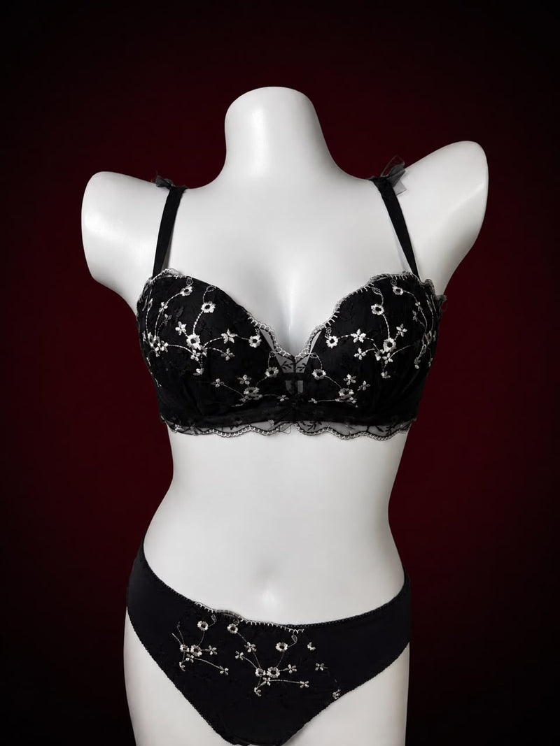 Crimson Bloom Lace Lingerie Set